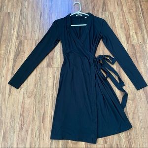 Aritzia Babaton black wrap dress